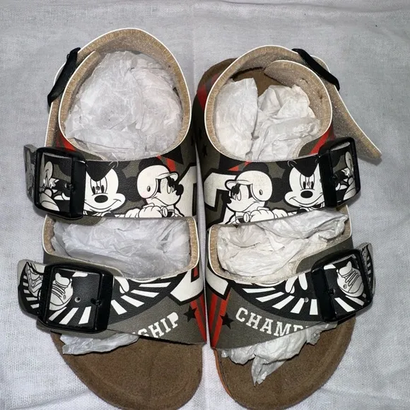 Mickey Mouse Kids Birkenstock Sandals - Black and Brown