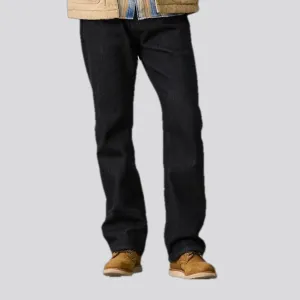 Mid-rise thick warm men's jeans