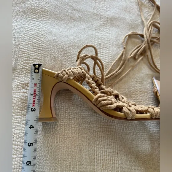 MIISTA Tan Knotted Rope Heeled Sandals
