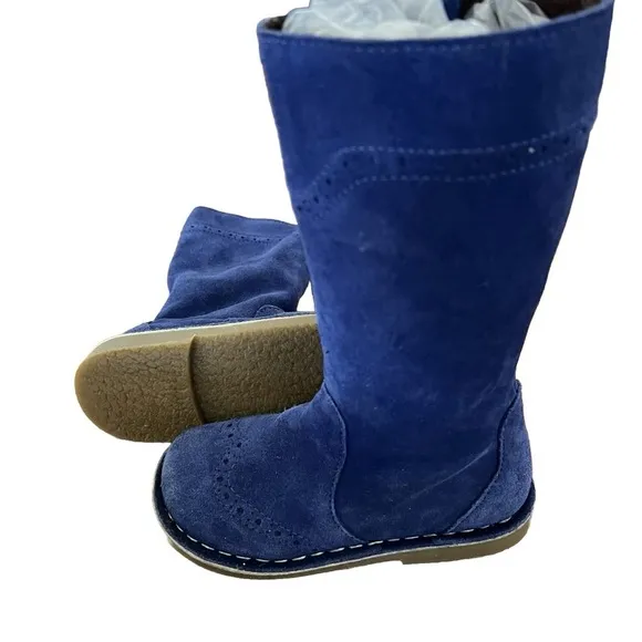 Mini Boden Kids Blue Suede Boots
