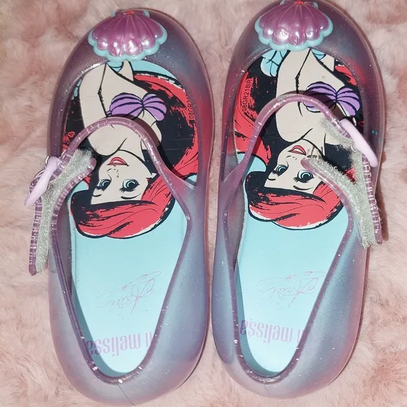 Mini Melissa Kids' Ariel From The Little Mermaid Jelly Shoes - Pink