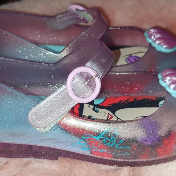 Mini Melissa Kids' Ariel From The Little Mermaid Jelly Shoes - Pink