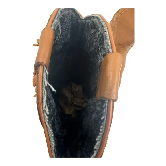 Miss Rodeo USA By ACME Women Saddle Tan Fri Western Fashion Boots 6.5M With Box