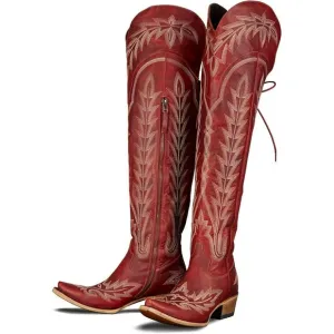 MissHee Cowgirl Boots Womens Rad Polyurethane (PU) Adjustable Thigh