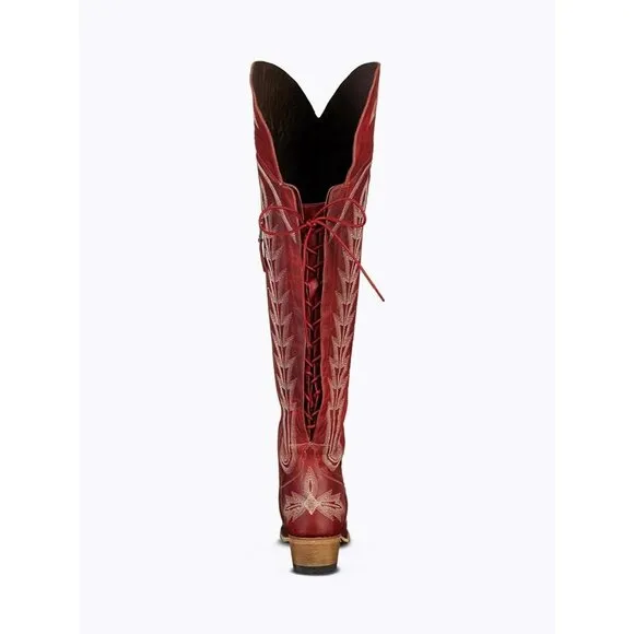 MissHee Cowgirl Boots Womens Rad Polyurethane (PU) Adjustable Thigh