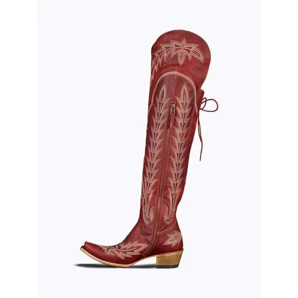 MissHee Cowgirl Boots Womens Rad Polyurethane (PU) Adjustable Thigh