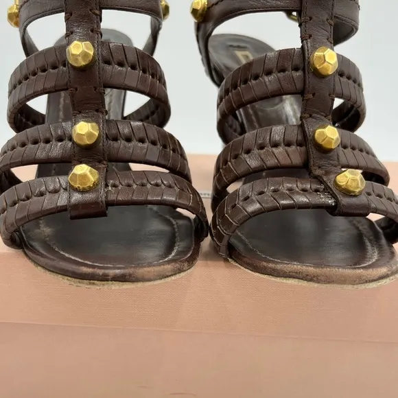 Miu Miu Buffalo Gladiator Sandals Size 38