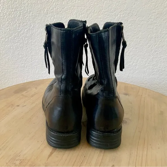 Miz Mooz Martel Leather Moto Style Boots, Sz 38
