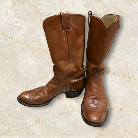 ML Leddy Rare Vintage Custom Cowboy Boots Size 12A Narrow Handmade In The USA