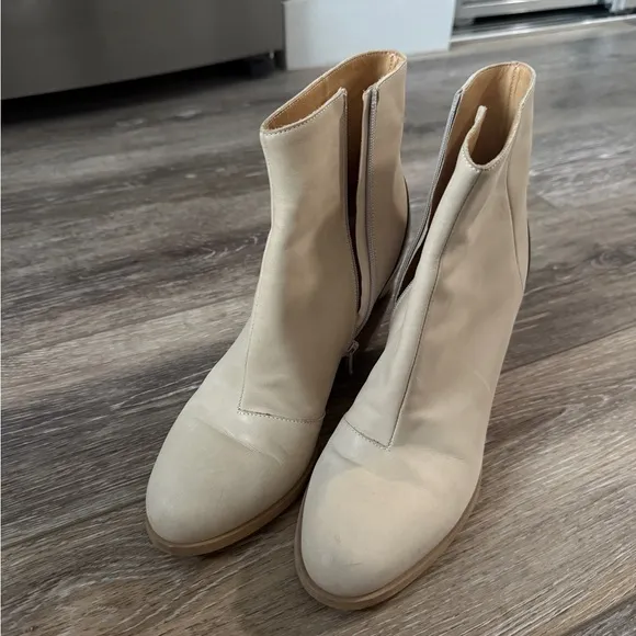 MM6 Leather Wedge Ankle Boots