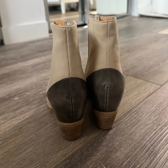 MM6 Leather Wedge Ankle Boots