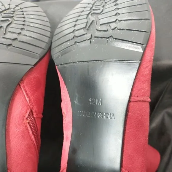 Monroe and Main  SZ 12M  Woman's Red Ankle Boots Excellent