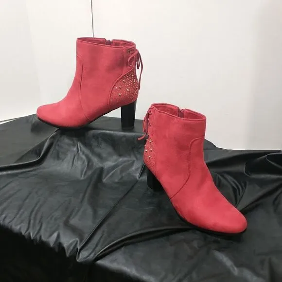 Monroe and Main  SZ 12M  Woman's Red Ankle Boots Excellent