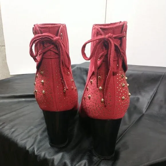 Monroe and Main  SZ 12M  Woman's Red Ankle Boots Excellent