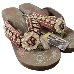 Montana West Custom Texas A&amp;M University Bling Platform Sandals Women Size 11