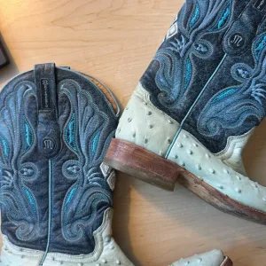 Montenegro, Blue Western Boots, Size 9