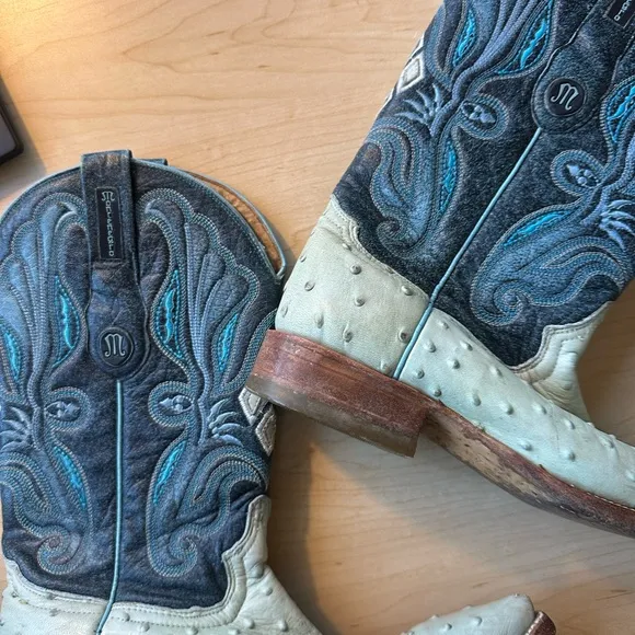Montenegro, Blue Western Boots, Size 9