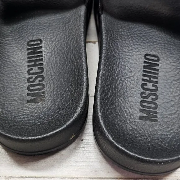 Moschino Couture Milano Logo Slides | Size 35 | Black | Made in Italy