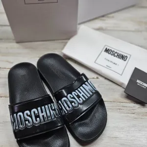 Moschino Couture Milano Logo Slides | Size 35 | Black | Made in Italy