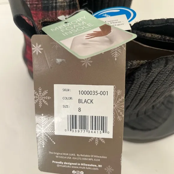Muk Luks Adalee water resistant plaid ankle boots 8 NWT