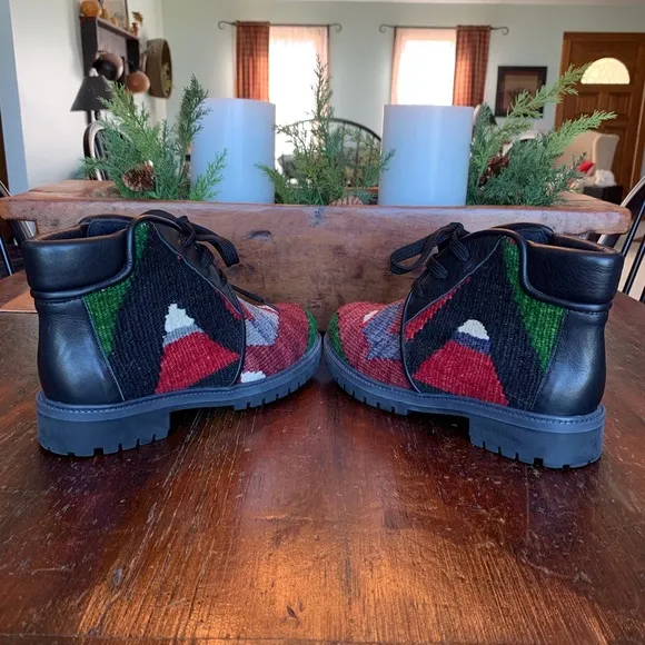 Multi-Color Leather &amp; Wool Ankle Boots-NWOT