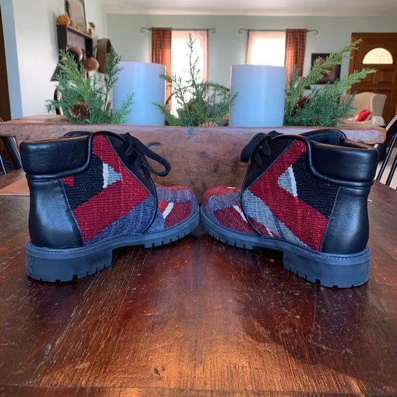 Multi-Color Leather &amp; Wool Ankle Boots-NWOT