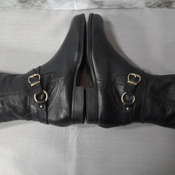 Naturalizer Juletta Women's Leather Boots Black‎ Size 9.5 M Pebbled Leather