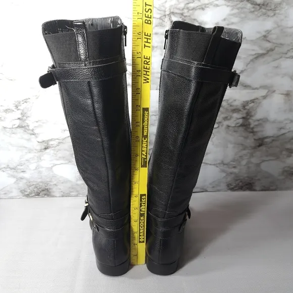 Naturalizer Juletta Women's Leather Boots Black‎ Size 9.5 M Pebbled Leather