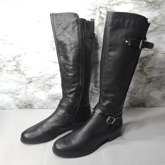 Naturalizer Juletta Women's Leather Boots Black‎ Size 9.5 M Pebbled Leather