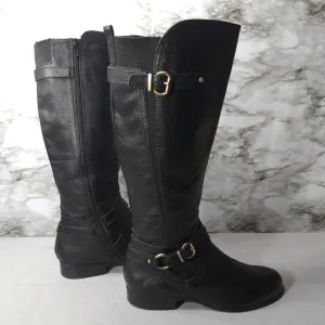 Naturalizer Juletta Women's Leather Boots Black‎ Size 9.5 M Pebbled Leather