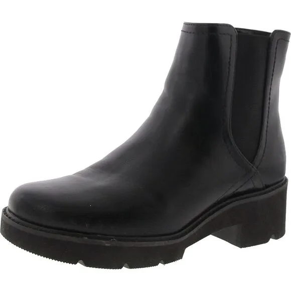 Naturalizer Womens Cade Black Faux Leather Casual Heel Mid-Calf Boots Used