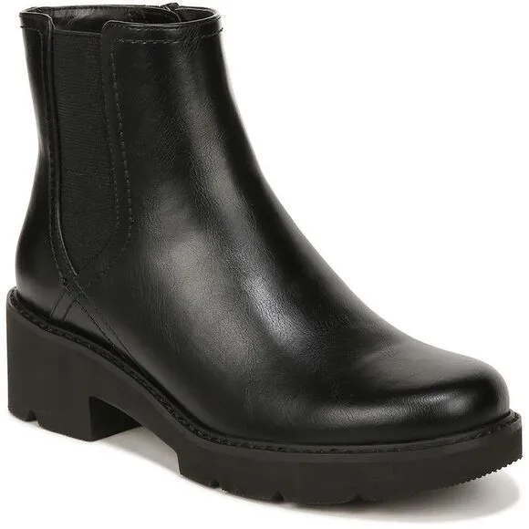 Naturalizer Womens Cade Black Faux Leather Casual Heel Mid-Calf Boots Used