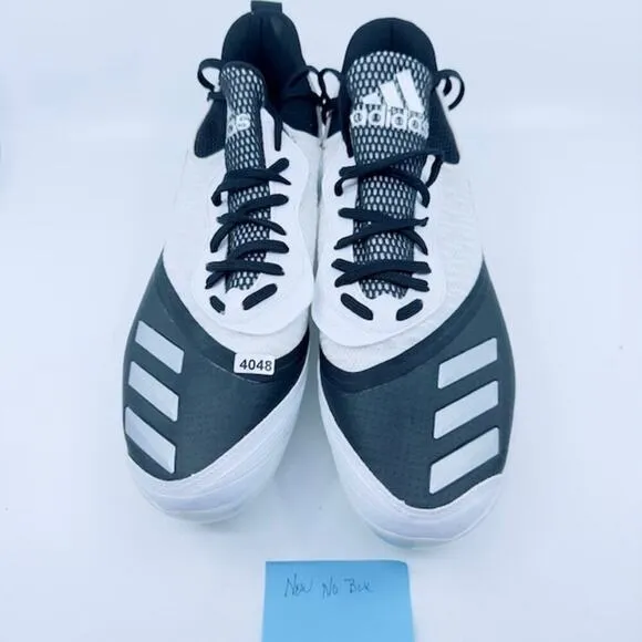 NEW Adidas Icon V Bounce Iced Out Metal Cleats Shoes EE4131 Black White Mens 12