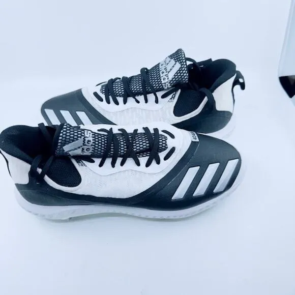 NEW Adidas Icon V Bounce Iced Out Metal Cleats Shoes EE4131 Black White Mens 12