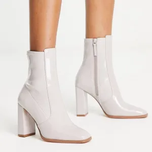 NEW Aldo Audrella Patent Square Toe Block Heel Gogo Ankle Booties Shoes Retro 11