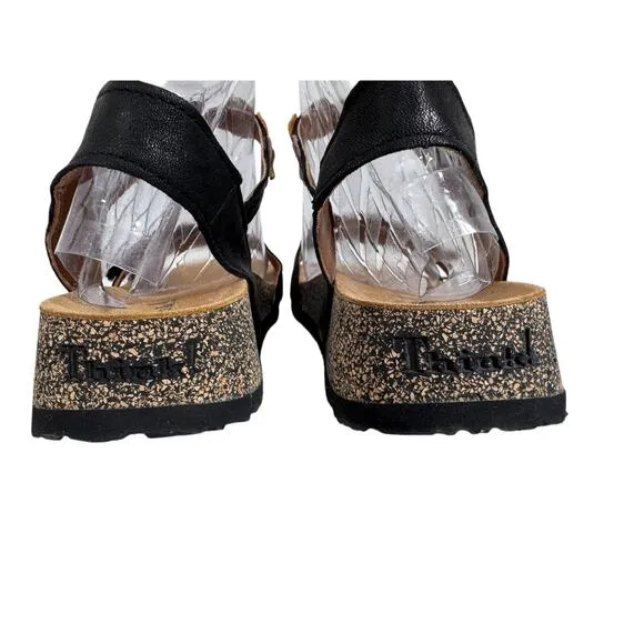NEW!! &quot;THINK&quot; Leather Gladiator Sandals Dots Hook &amp; Loop Straps Artsy Open Toe