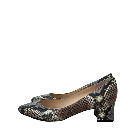 NEW Aquatalia Pasha Embossed Snake Print Pumps Block Heels‎ Size 6
