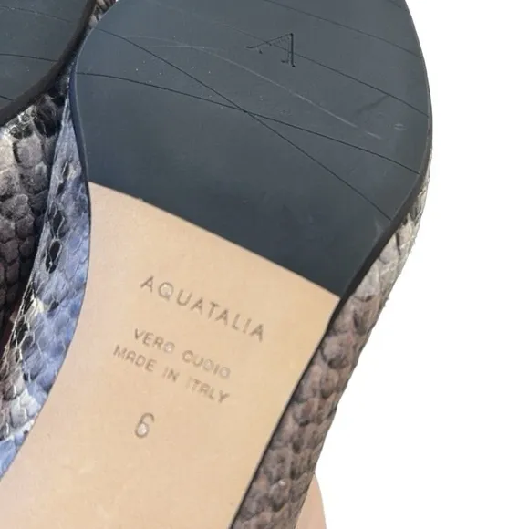 NEW Aquatalia Pasha Embossed Snake Print Pumps Block Heels‎ Size 6
