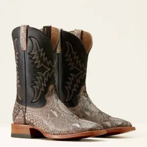 NEW ARIAT men's python dry gulch cowboy boot in tan/black