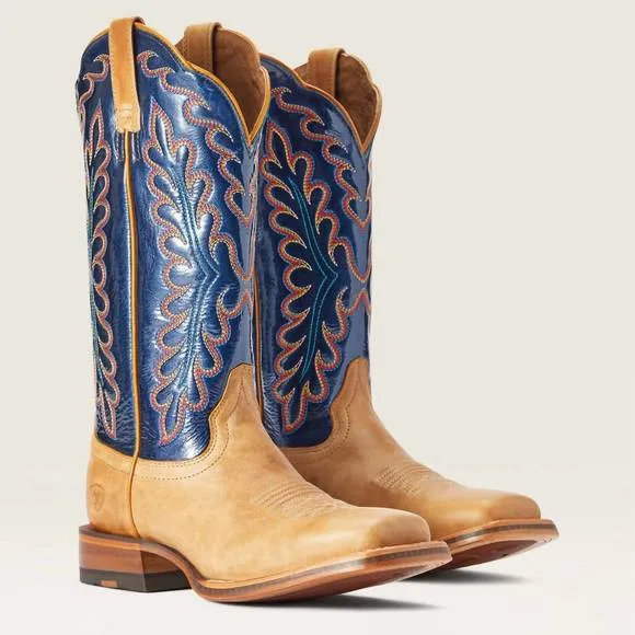 NEW ARIAT women's darbie western boot in tan/navy