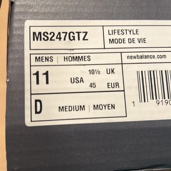 New balance MS 247GTZ Gore-Tex size 11 brand new, never worn