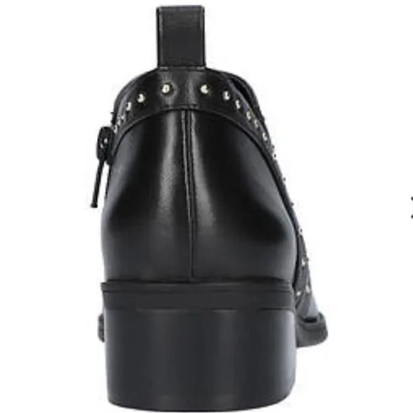 NEW BELLA VITA Lorraine Black Leather Stud Detail Ankle Boots Booties - 10