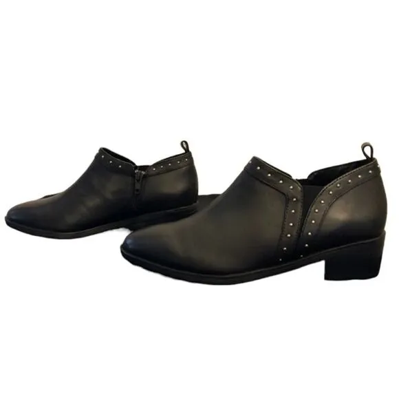 NEW BELLA VITA Lorraine Black Leather Stud Detail Ankle Boots Booties - 10