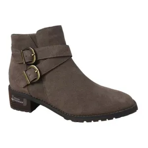 NEW Blondo Dark Taupe Green Suede Stacy Buckle Side Zip Waterproof Bootie 7.5