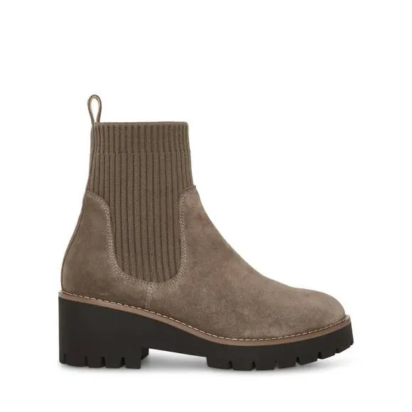 NEW BLONDO women's waterproof darren bootie in dark taupe suede