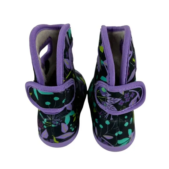 New BOGS II Cartoon Flowers Waterproof Fur Lined Boots Size 6 Toddler Kids Baby