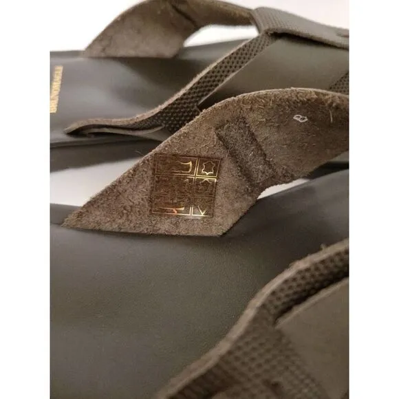 New BRUNO MAGLI Sandals Flip Flops Brown Leather Size 8 MSRP $299 Amalfi