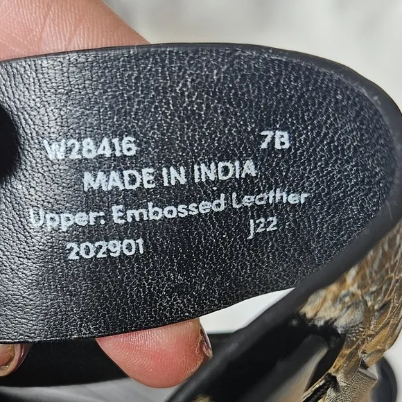 New Cole Haan Anica Lux Sandals Black Crocodile Leather Size Women's Size 7