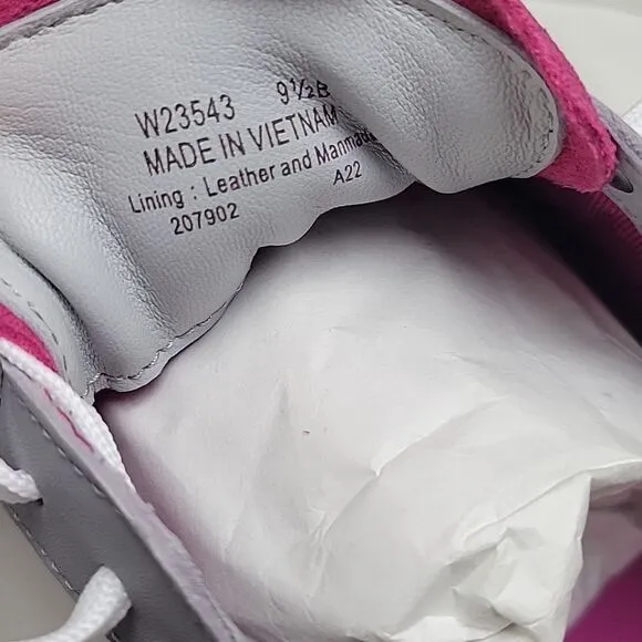 NEW COLE HAAN GRAND 360 WATERPROOF GRAY LEATHER PINK LACE UP GOLF SNEAKERS SHOES