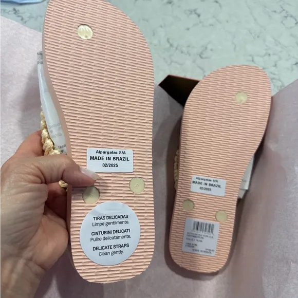 New Dolce &amp; Gabbana Havaianas Ballet Rose Sandals, Size 7 W, 6 M